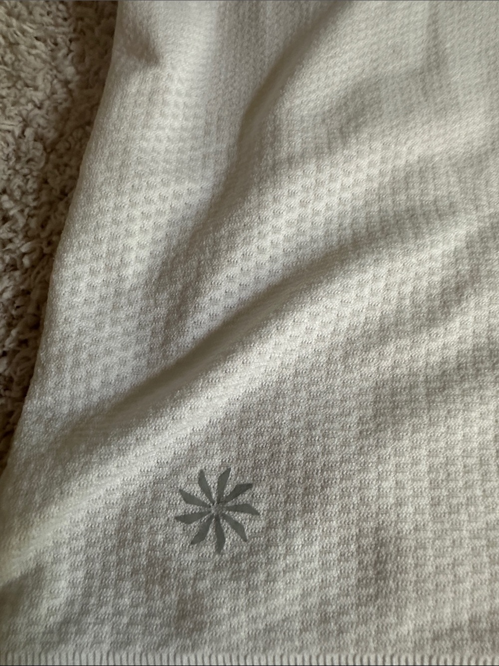 Athleta white zip up polo. Size medium, 17’ ptp. EUC - Picture 6 of 6